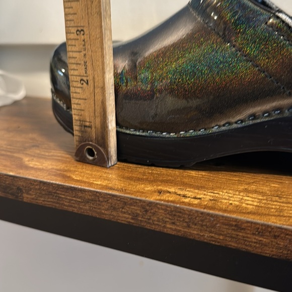 Dansko Olive Green Iridescent Glitter Patent Leather Clog Size 41 - Picture 12 of 13